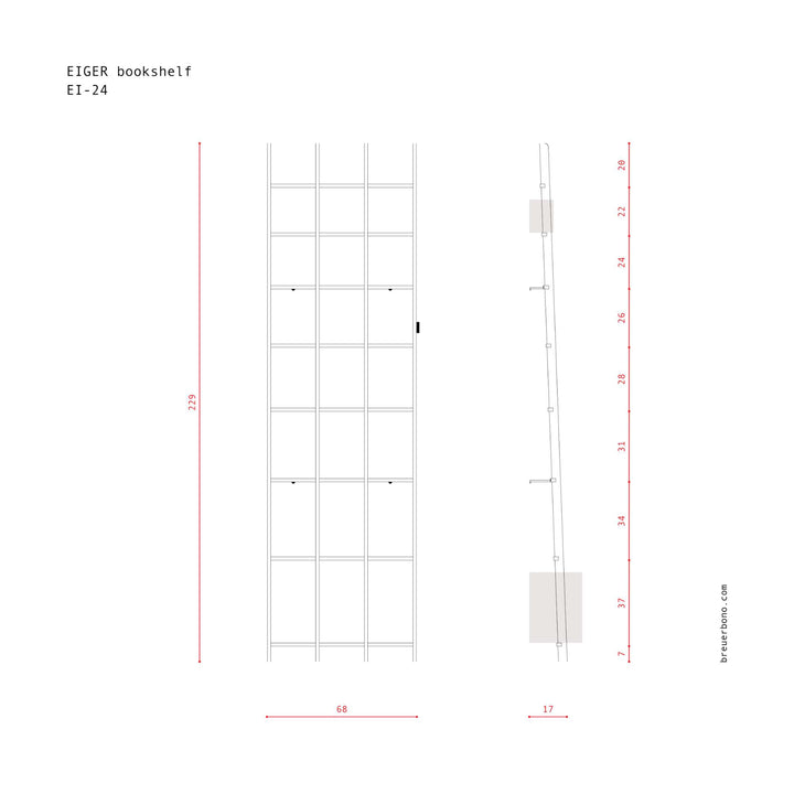 EIGER - minimalistisches Bücherregal - aus Birke | BREUER & BONO