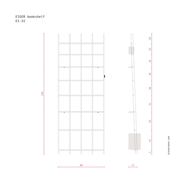 EIGER - minimalistisches Bücherregal - aus Birke | BREUER & BONO