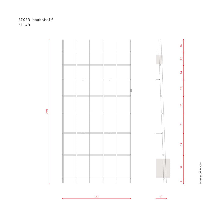 EIGER - minimalistisches Bücherregal - aus Birke | BREUER & BONO
