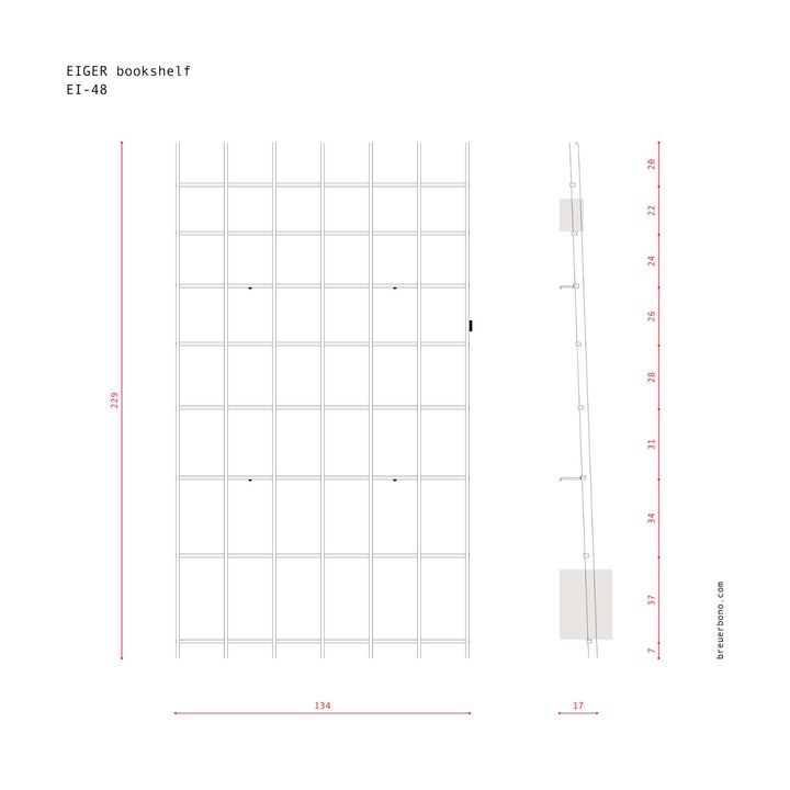 EIGER - minimalistisches Bücherregal - aus Birke | BREUER & BONO