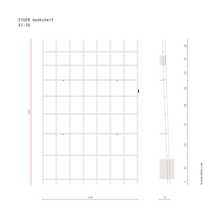 EIGER - minimalistisches Bücherregal - aus Birke | BREUER & BONO