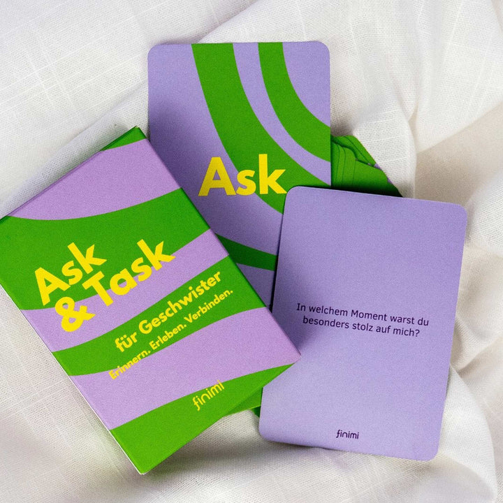Kartenset "Ask & Task" für Geschwister – 53 Karten | Finimi