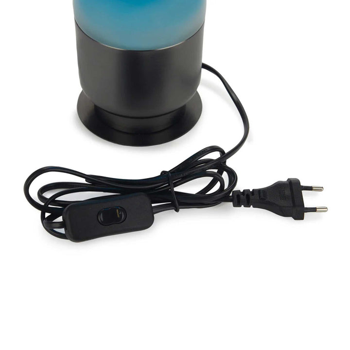 CAPSULE - Lava Lamp - Aluminum Base with White Lava in Blue Liquid - H=35cm - Lucid | Balvi