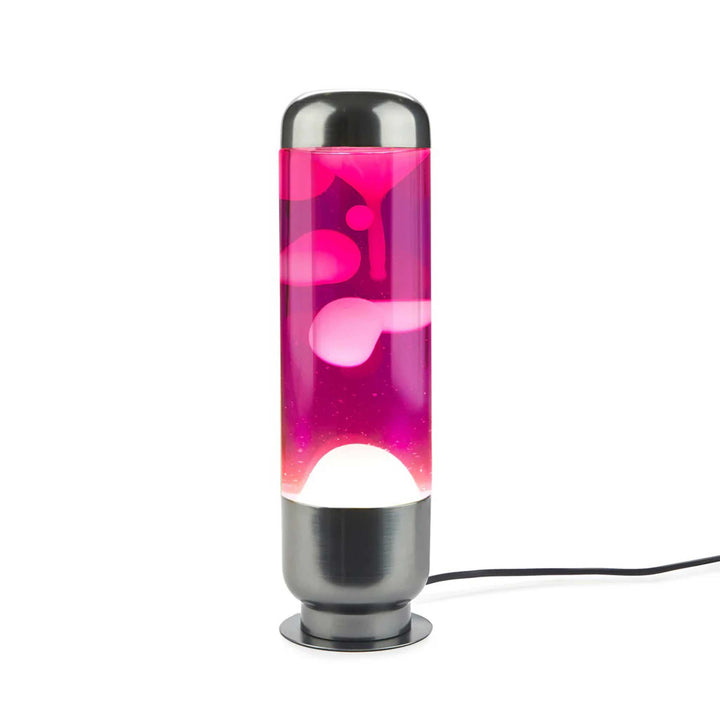 Lavalampe Capsule – Pink-Weiß · Aluminium · 35 cm | Balvi