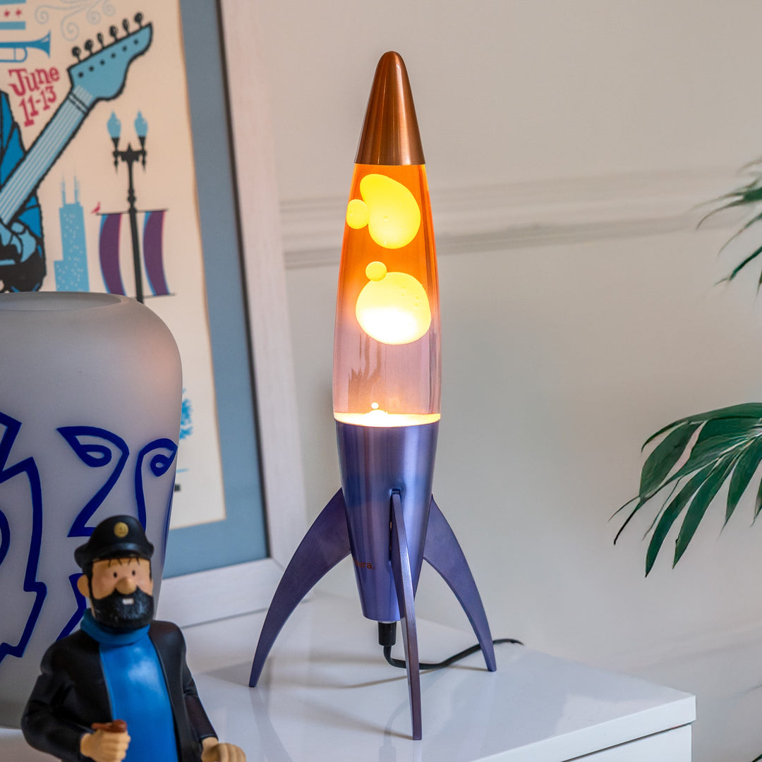 Lava Lamp Rocket – Blue Gradient · Retro · 45 cm | Fisura · Table Lamp