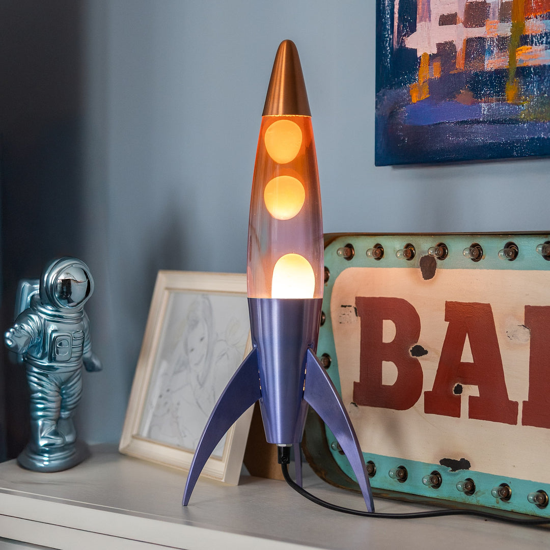 Lava Lamp Rocket – Blue Gradient · Retro · 45 cm | Fisura · Table Lamp