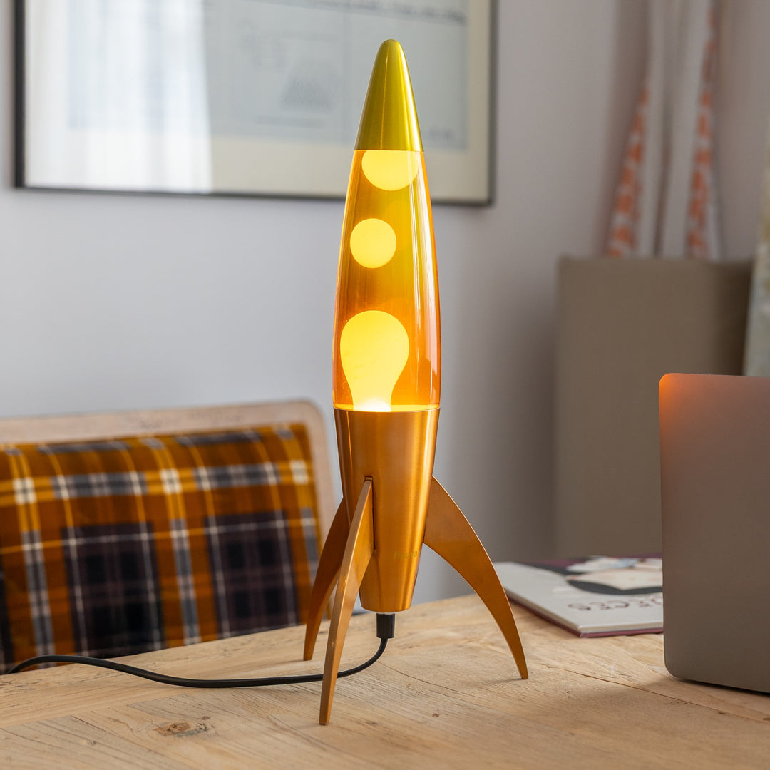 Lava Lamp Rocket – Orange Gradient · Retro · 45 cm | Fisura · Table Lamp