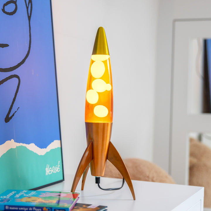 Lava Lamp Rocket – Orange Gradient · Retro · 45 cm | Fisura · Table Lamp