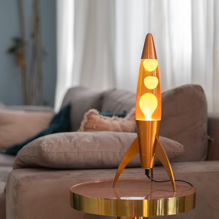 Lava Lamp Rocket – Orange Gradient · Retro · 45 cm | Fisura · Table Lamp