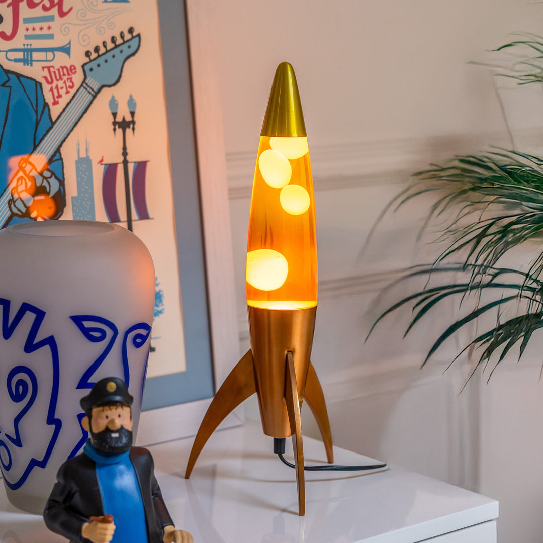 Lava Lamp Rocket – Orange Gradient · Retro · 45 cm | Fisura · Table Lamp