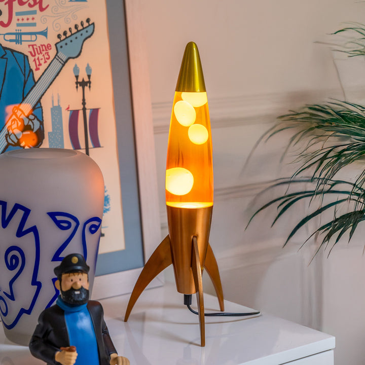 Lava Lamp Rocket – Orange Gradient · Retro · 45 cm | Fisura · Table Lamp