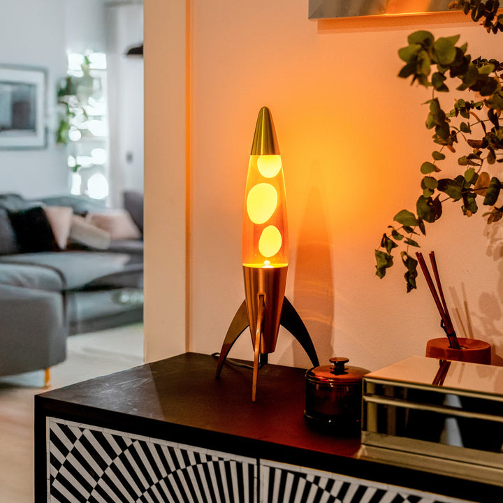 Lava Lamp Rocket – Orange Gradient · Retro · 45 cm | Fisura · Table Lamp