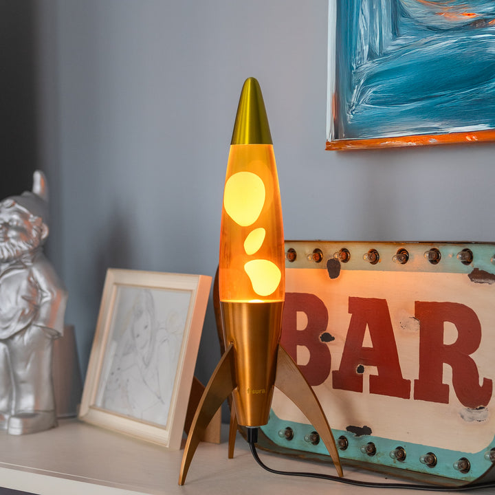 Lava Lamp Rocket – Orange Gradient · Retro · 45 cm | Fisura · Table Lamp