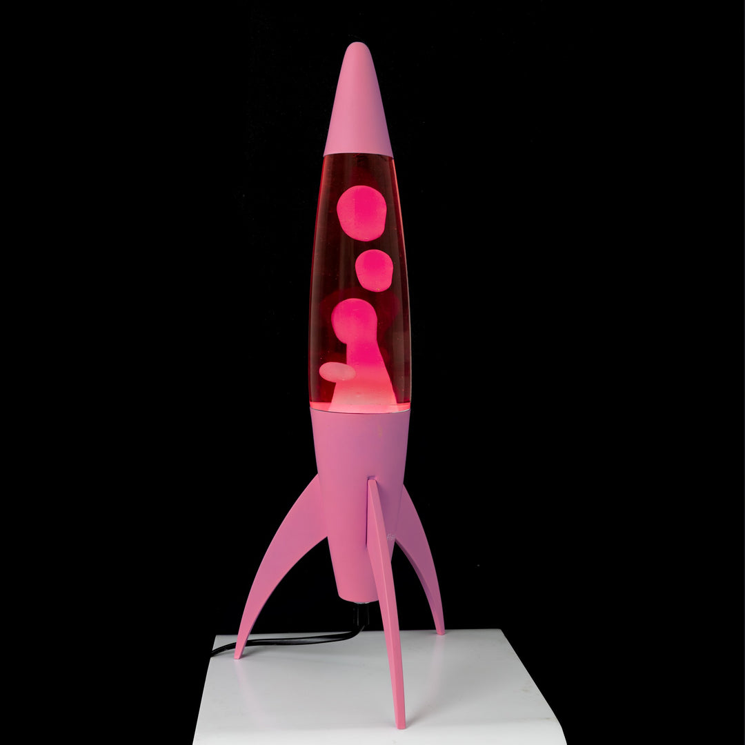 Lavalampe Rocket – Rosa Monochrom · Retro · 45 cm | Fisura · Tischlampe