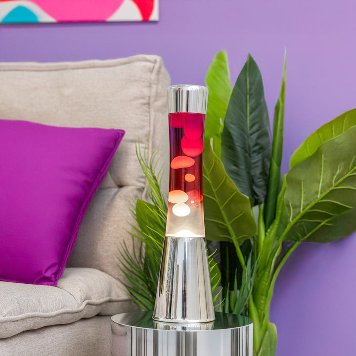 Lava Lamp Tower – Chrome, Black-Red-White, 39.5 cm – Lifestyle 1 | Fisura
