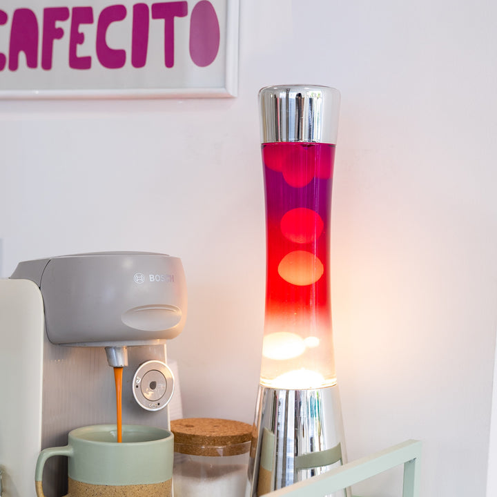 Lava Lamp Tower – Chrome, Black-Red-White, 39.5 cm – Lifestyle 2 | Fisura
