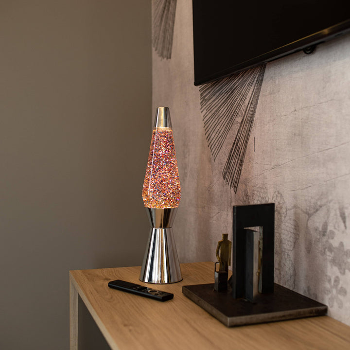 Lava Lamp Bullet – Pink Glitter · Retro · 40 cm | Fisura · Table Lamp