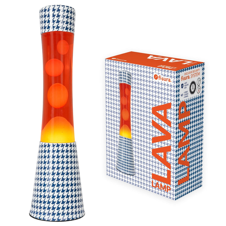 Lava Lamp Tower Bon Voyage – Printed Glass · Retro · 39.5 cm | Fisura · Table Lamp