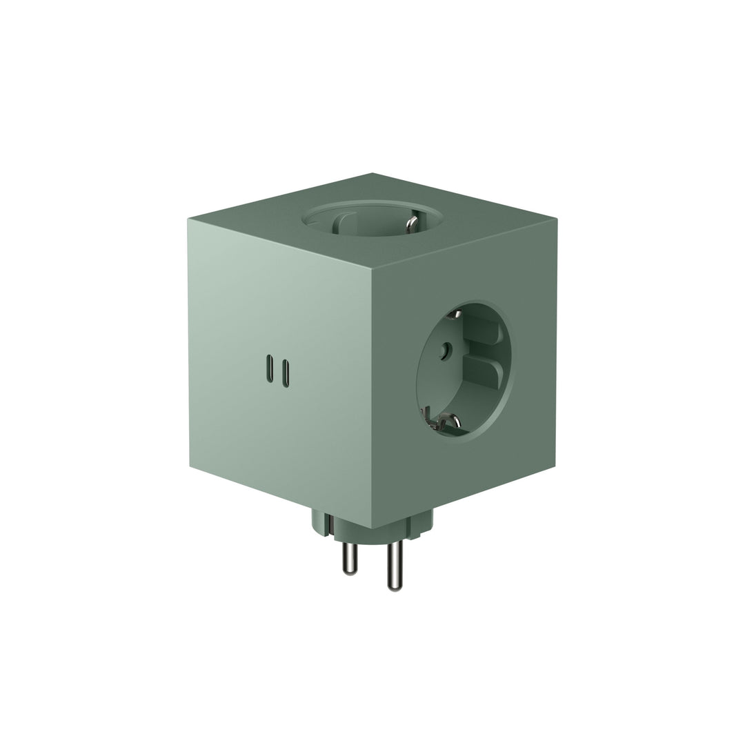 Power Strip "Square 2" – Green · 3-Way · USB-C | Avolt