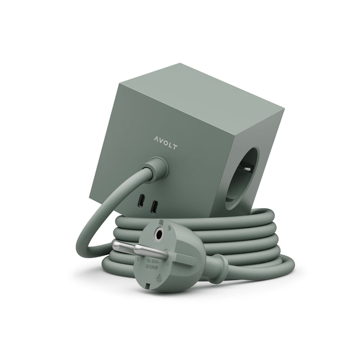 Power Strip "Square 1" – Green · USB-C 30W · 3 m | Avolt