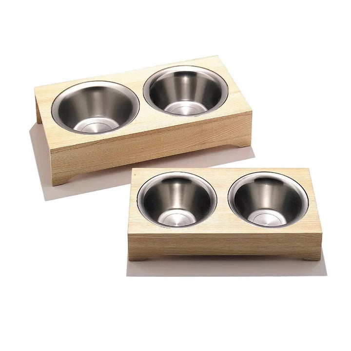 Pet Bowl "Spike & Tom" – Ash · Stainless Steel | side by side