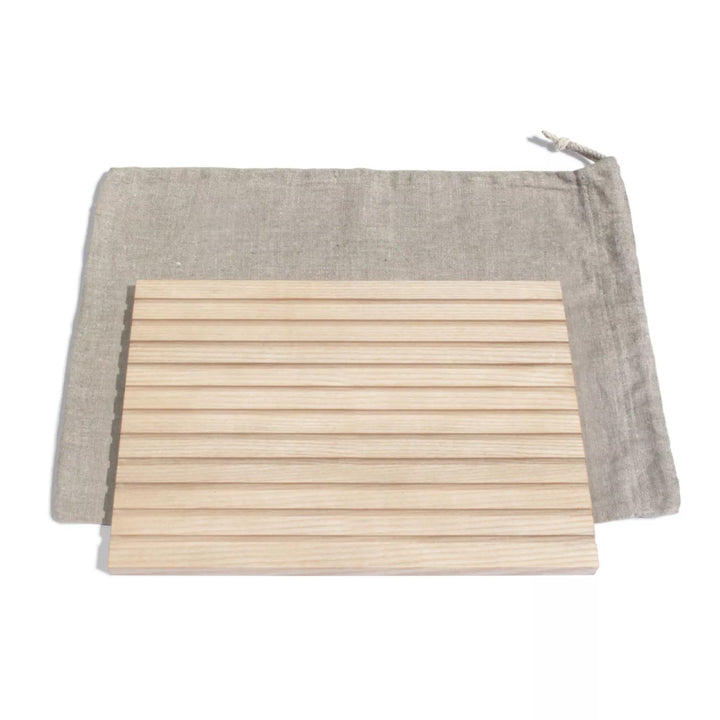 Bread Board & Bread Bag Set – Ash & Linen | side by side