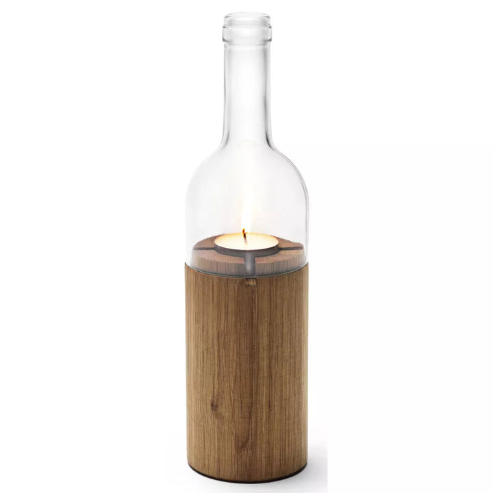 Windlicht WeinLicht – Eiche & Klarglas · 28 cm | side by side