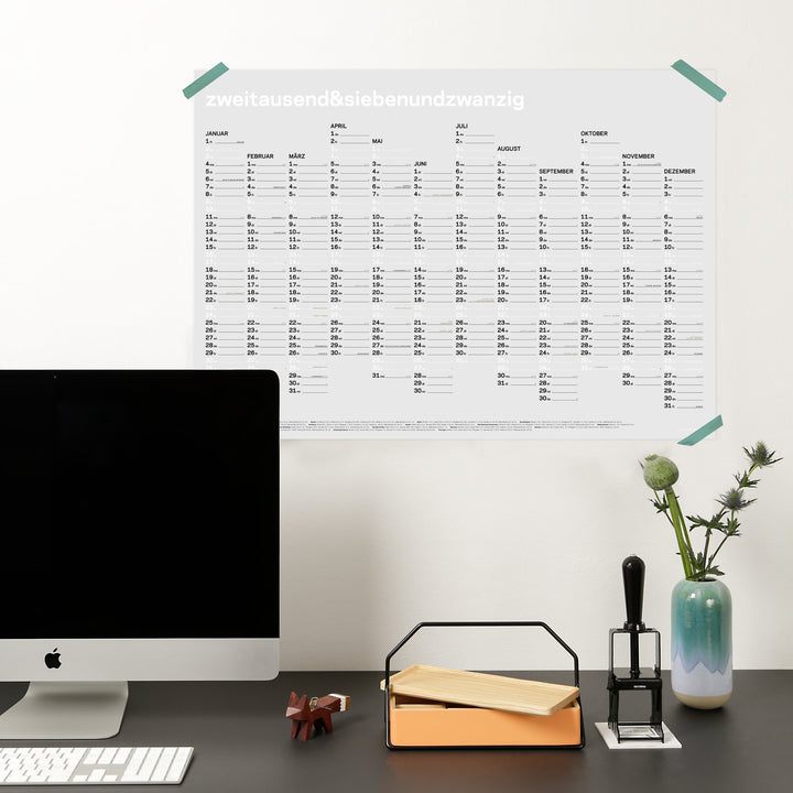 Annual Wall Calendar 2027 – German · White · A1 | rikiki