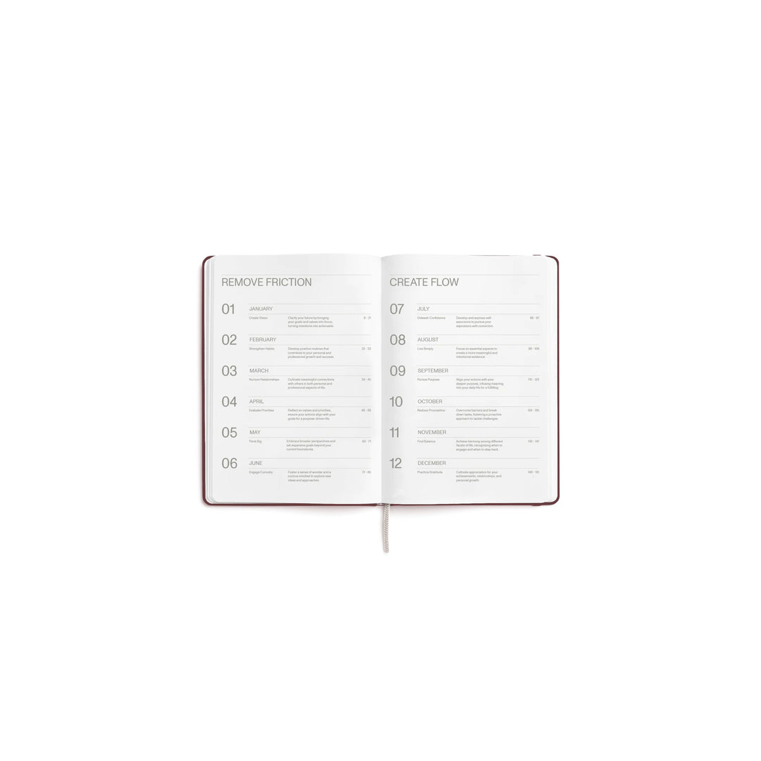 Wochenplaner 2027 – Steinpapier · A5 Hardcover · Burgundy | Karst