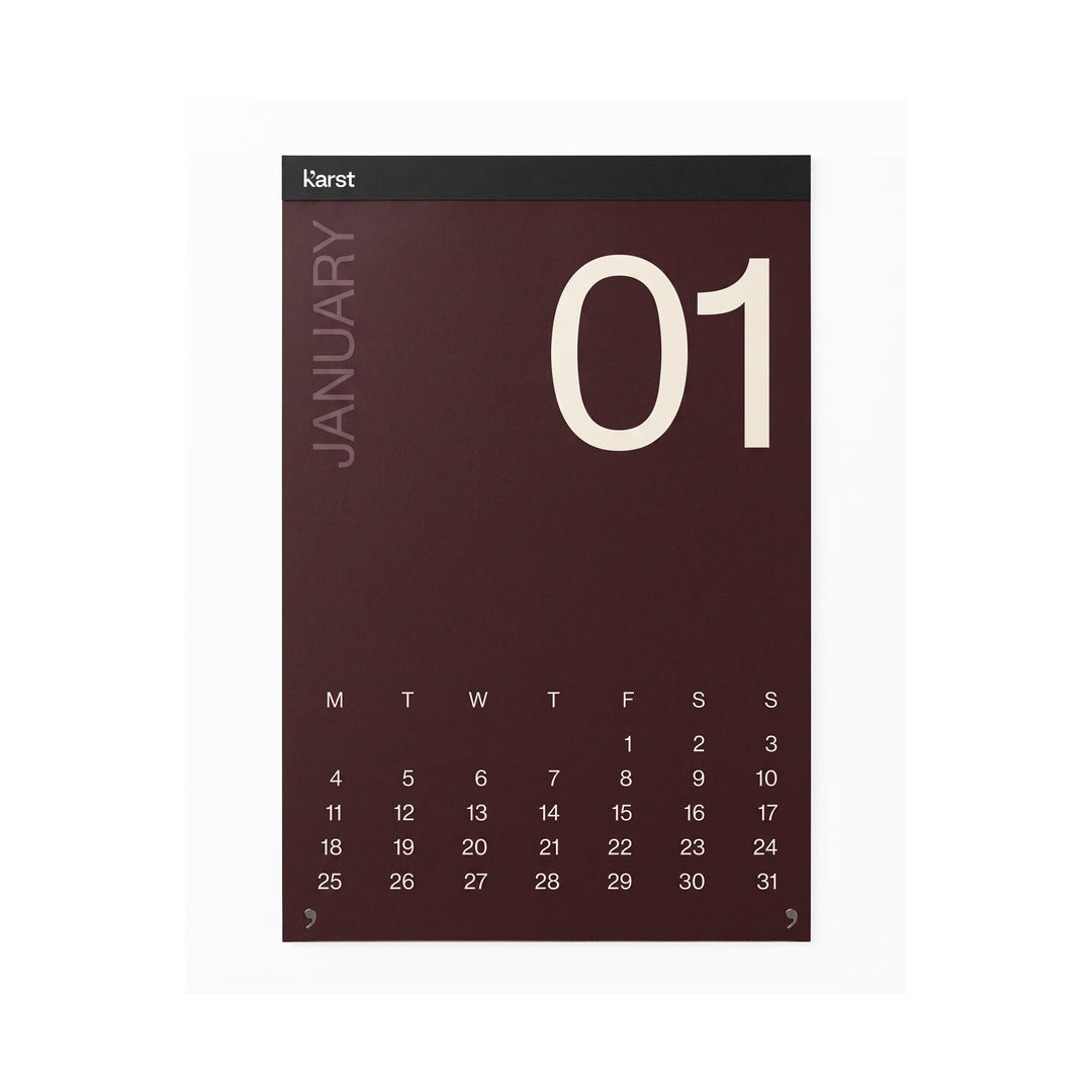Monats-Wandkalender 2027 – Steinpapier · A2 · 42×60 cm | Karst