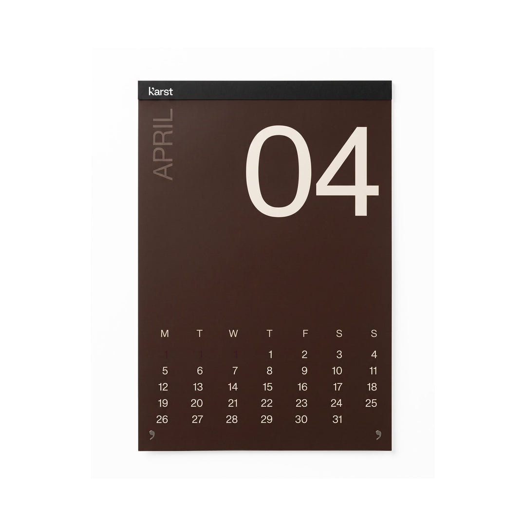 Monats-Wandkalender 2027 – Steinpapier · A2 · 42×60 cm | Karst