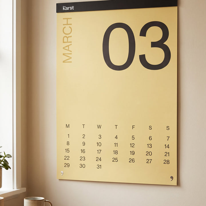 Monats-Wandkalender 2027 – Steinpapier · A2 · 42×60 cm | Karst