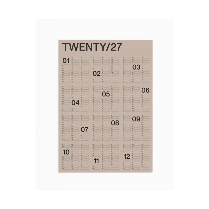 Jahres-Wandkalender 2027 – Steinpapier · A1 · 60×85 cm | Karst