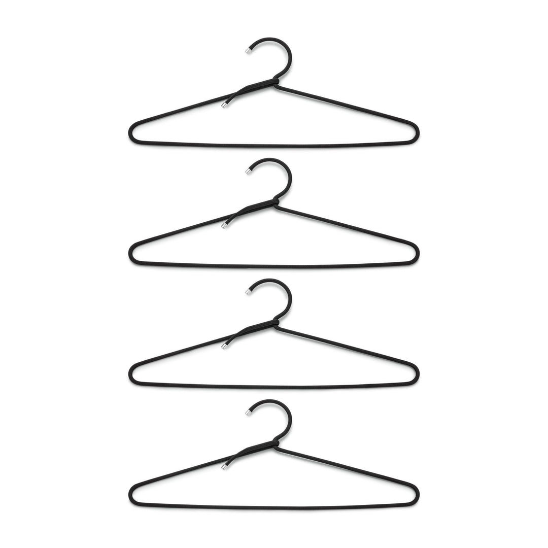 Coat Hanger "Cord Hanger" Set of 4 – Black · 41 cm | Peppermint