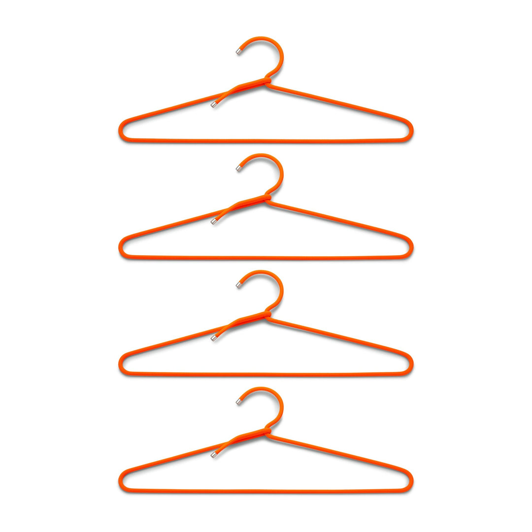 Coat Hanger "Cord Hanger" Set of 4 – Neon Orange · 41 cm | Peppermint
