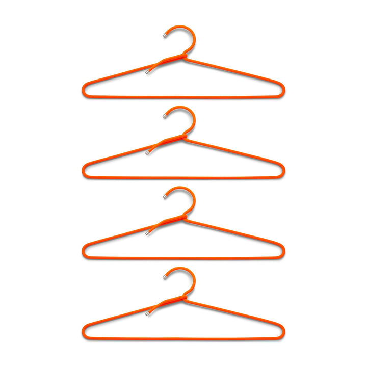 Coat Hanger "Cord Hanger" Set of 4 – Neon Orange · 41 cm | Peppermint
