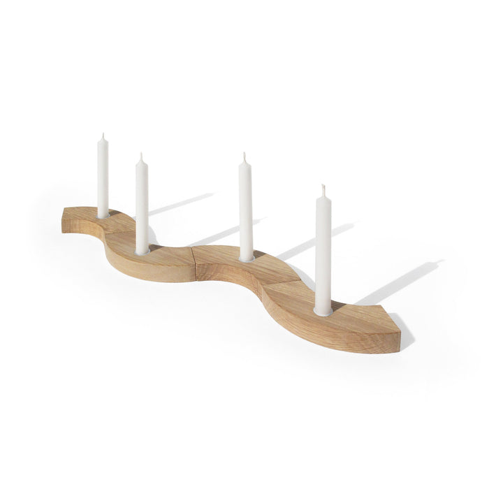 Wooden Advent Wreath – Oak · 4 Candles · Ø 17 cm | side by side