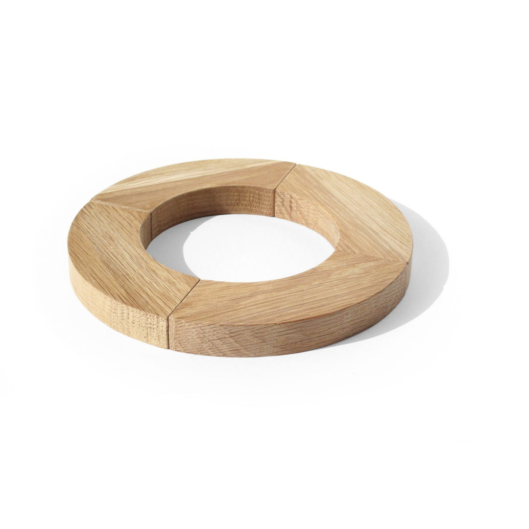 Wooden Advent Wreath – Oak · 4 Candles · Ø 17 cm | side by side