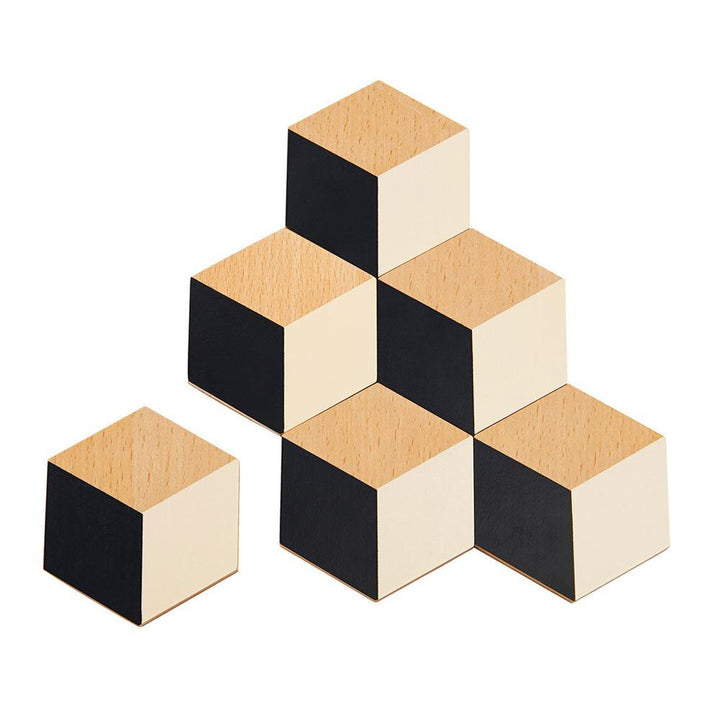 TABLE TILES | GLAS-UNTERSETZER aus Holz mit 3D Grafik | 6er Set | Bower | Areaware