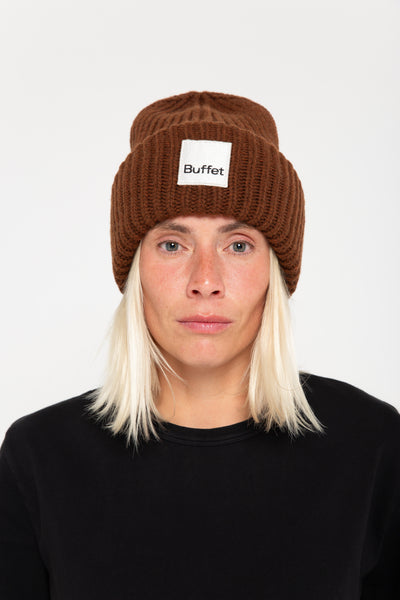 Buffet_Chunky_virginwool_beanie_brown miit Frau
