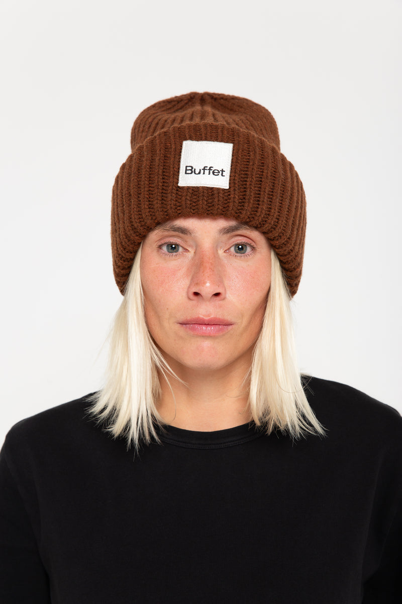 Buffet_Chunky_virginwool_beanie_brown miit Frau