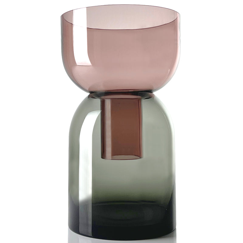 Vase Flip in rosa und grau 