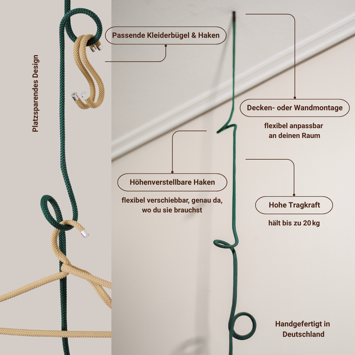 LOOP ROPE | Hängende SEIL-GARDEROBE | Peppermint Products