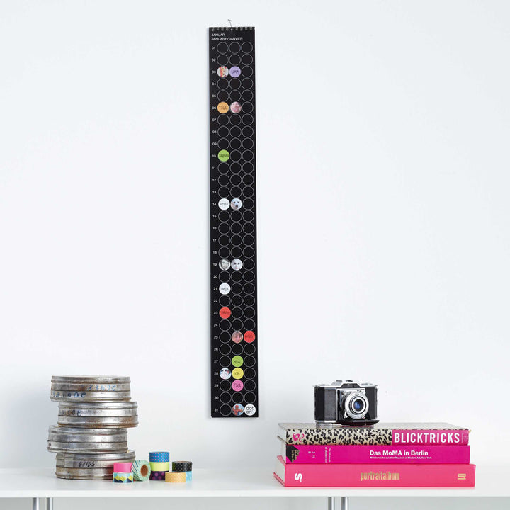 BDAY Rainbow - birthday calendar - with sticky dots - 8x70 cm | dot on