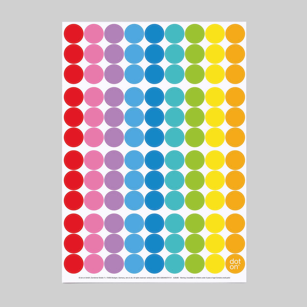 MAXI RAINBOW - monthly planner - with sticky dots | dot on