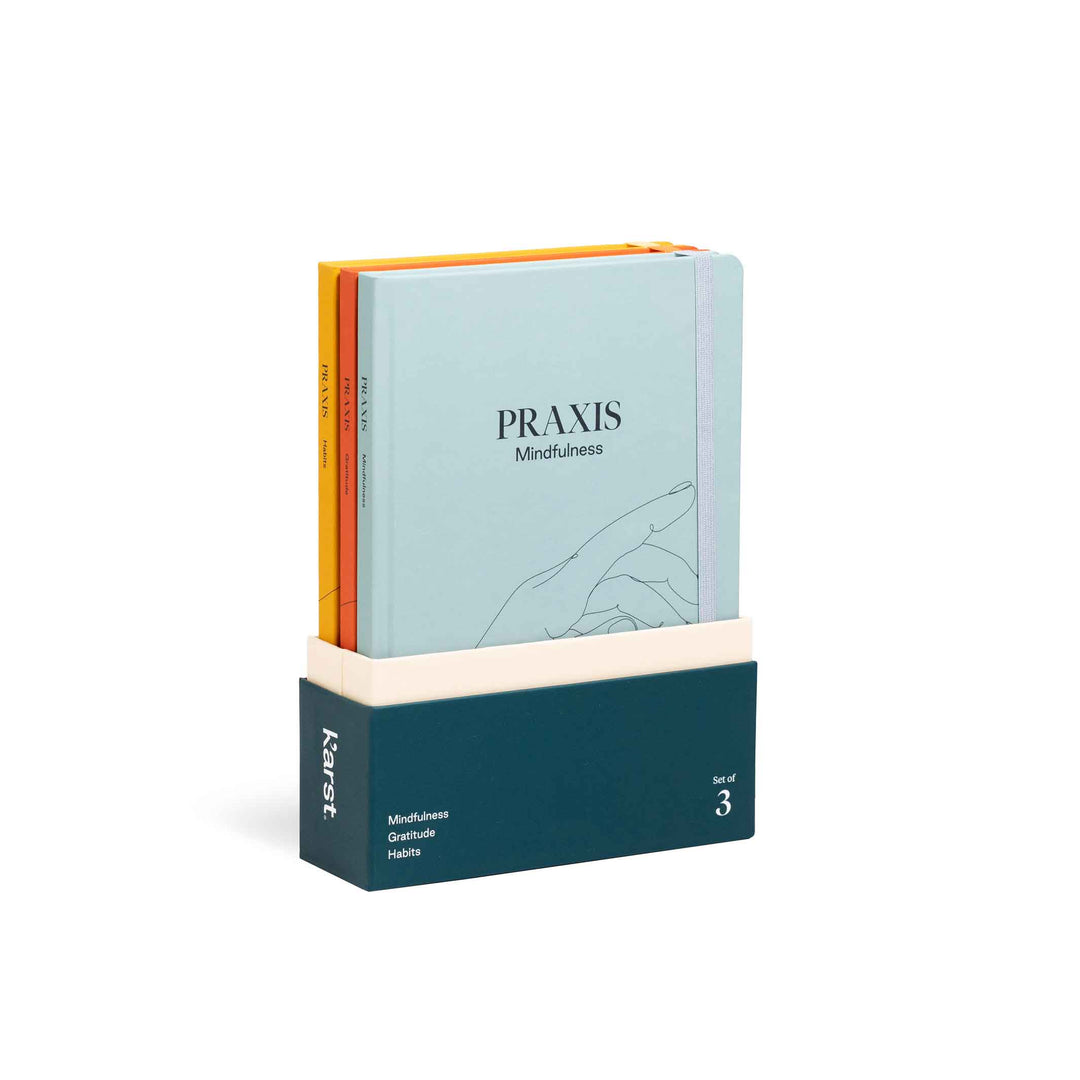 PRAXIS METHOD™️ | 3 english JOURNALS | Mindfulness, Gratítude & Habits | Karst Stone Paper