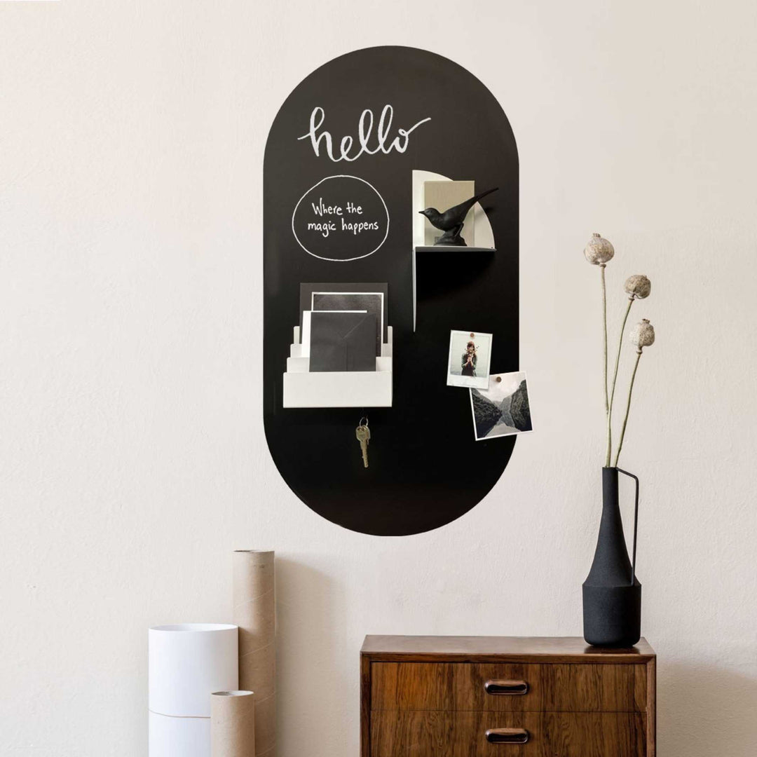 OVAL - wall sticker magnetic - black | Groovy Magnets