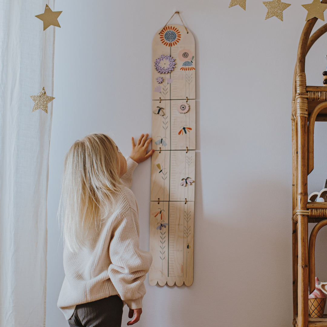 BUTTERFLIES - Kindermesslatte aus Holz - Wachstumsskala | milin