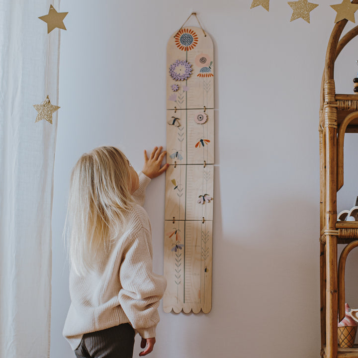 BUTTERFLIES - Kindermesslatte aus Holz - Wachstumsskala | milin