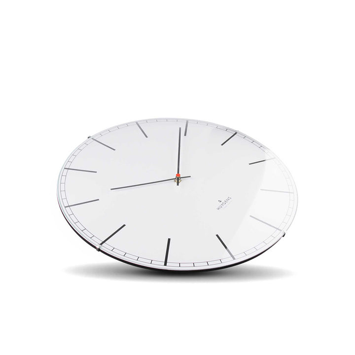 ONE INDEX DOME - Silent WALL CLOCK - Stainless steel with white dial &amp; indices | Huygens